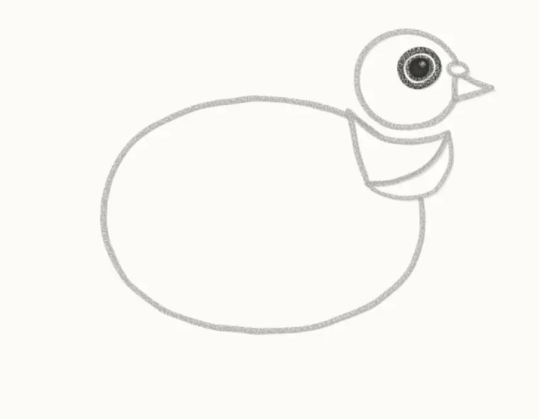 How to Draw a Cartoon Pigeon, step 4: draw the eye