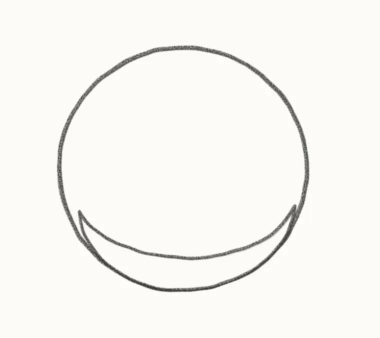 How to Draw a Cartoon Pufferfish, step 1: draw the round body