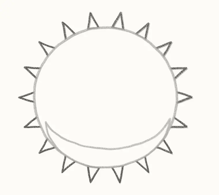 How to Draw a Cartoon Pufferfish, step 2: add the spikes