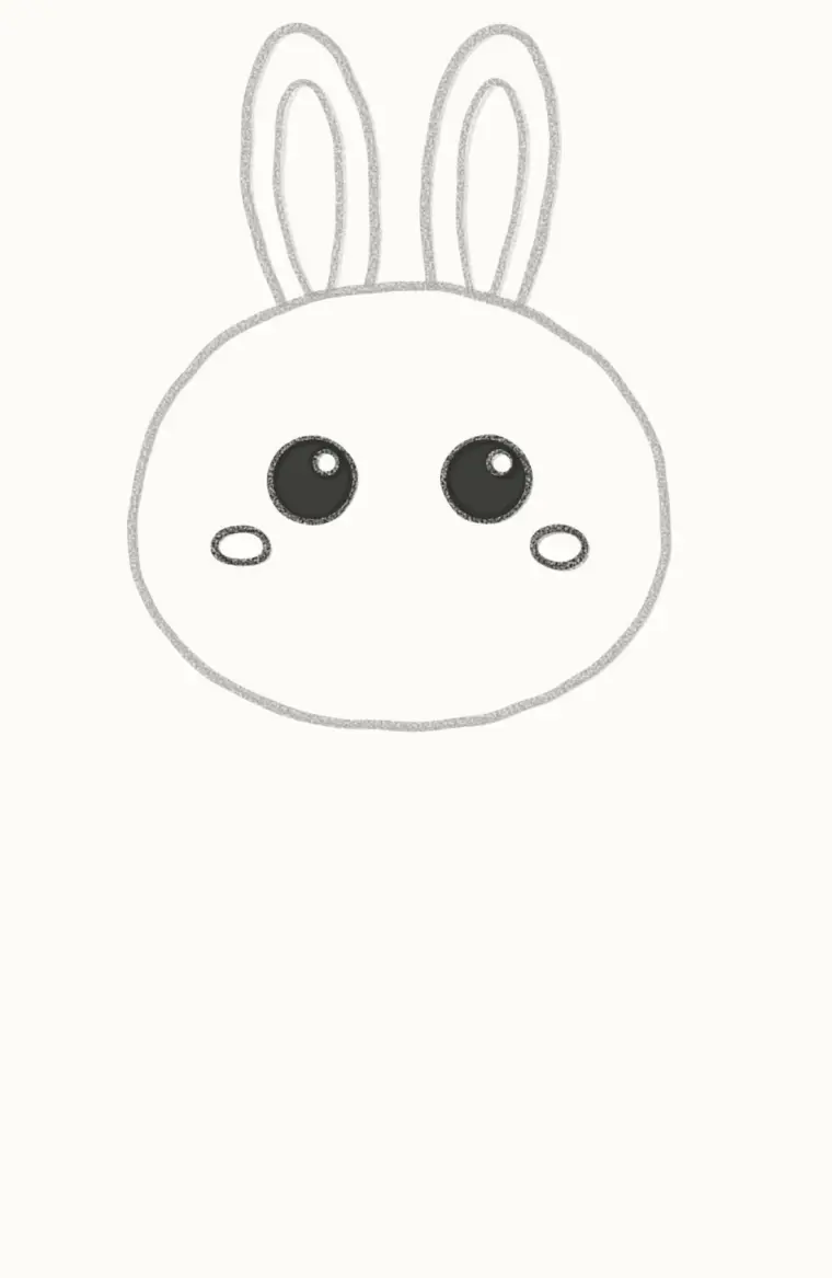 How to Draw a Cartoon Rabbit, step 3: draw the eyes