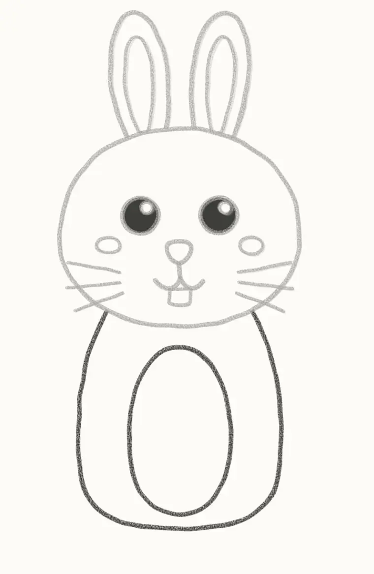 How to Draw a Cartoon Rabbit, step 5: draw the body