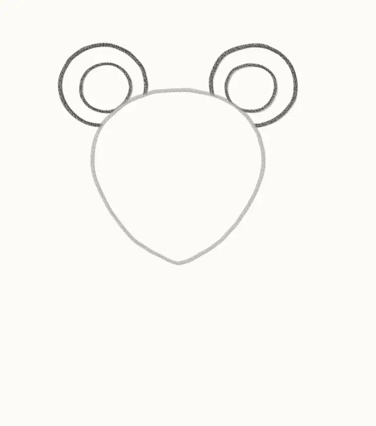 How to Draw a Cartoon Rat, step 2: add the round ears