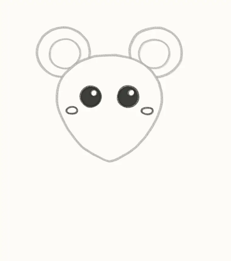 How to Draw a Cartoon Rat, step 3: draw the eyes