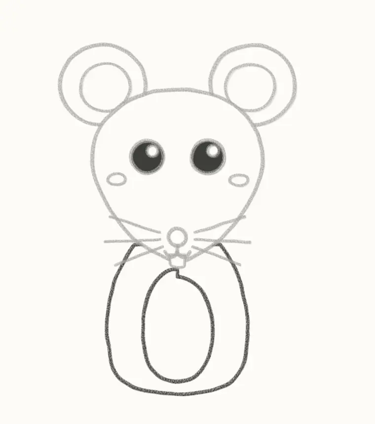 How to Draw a Cartoon Rat, step 5: draw the body