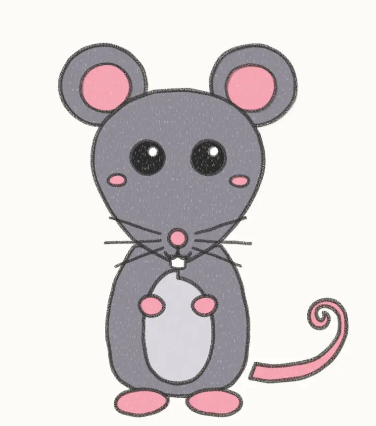 How to Draw a Cartoon Rat, step 7 of 7: color your rat, pencil drawing