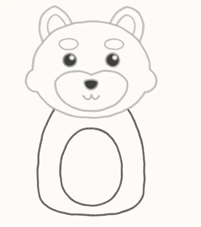 How to Draw a Cartoon Red Panda, step 5: draw the body