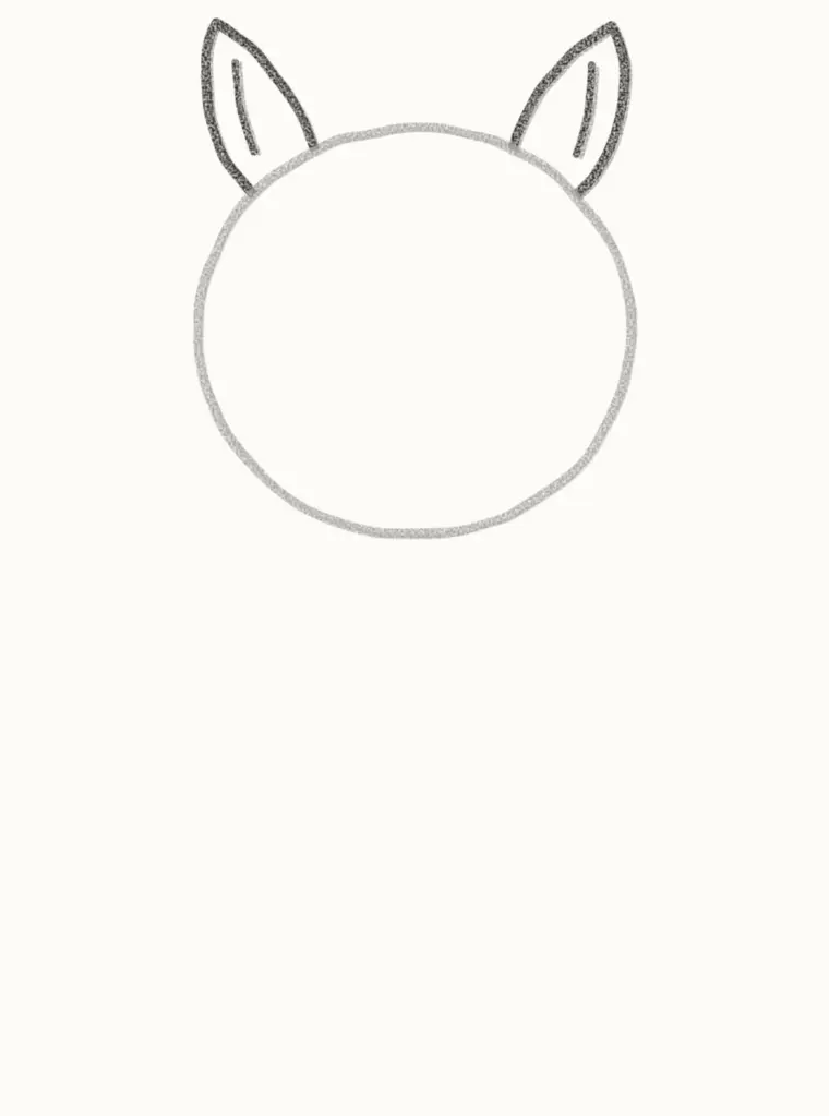 How to Draw a Cartoon Rhino, step 2: add the ears
