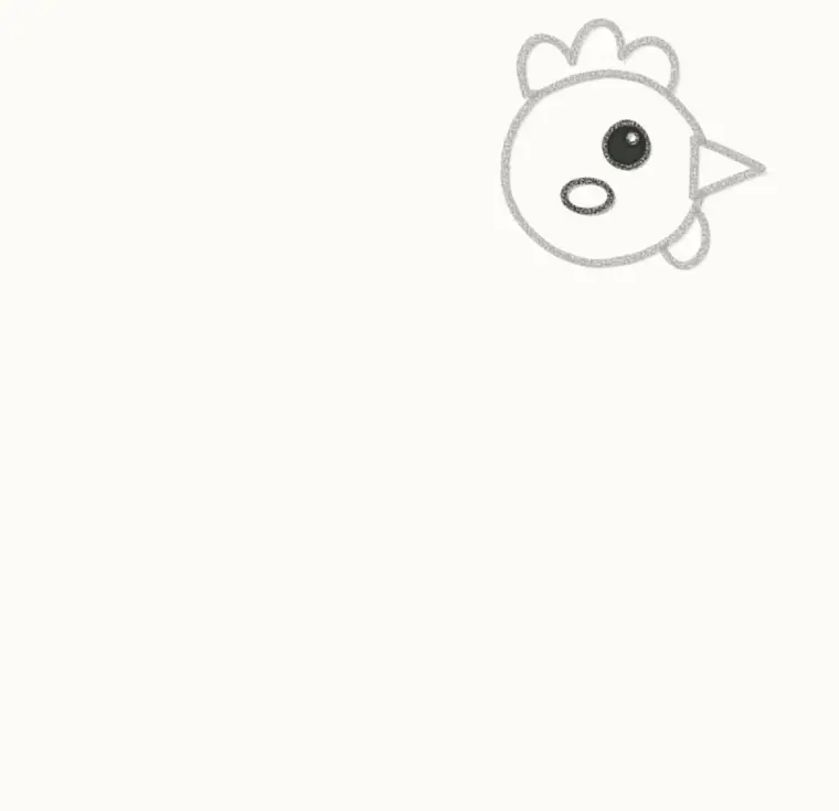 How to Draw a Cartoon Rooster, step 3: draw the eye