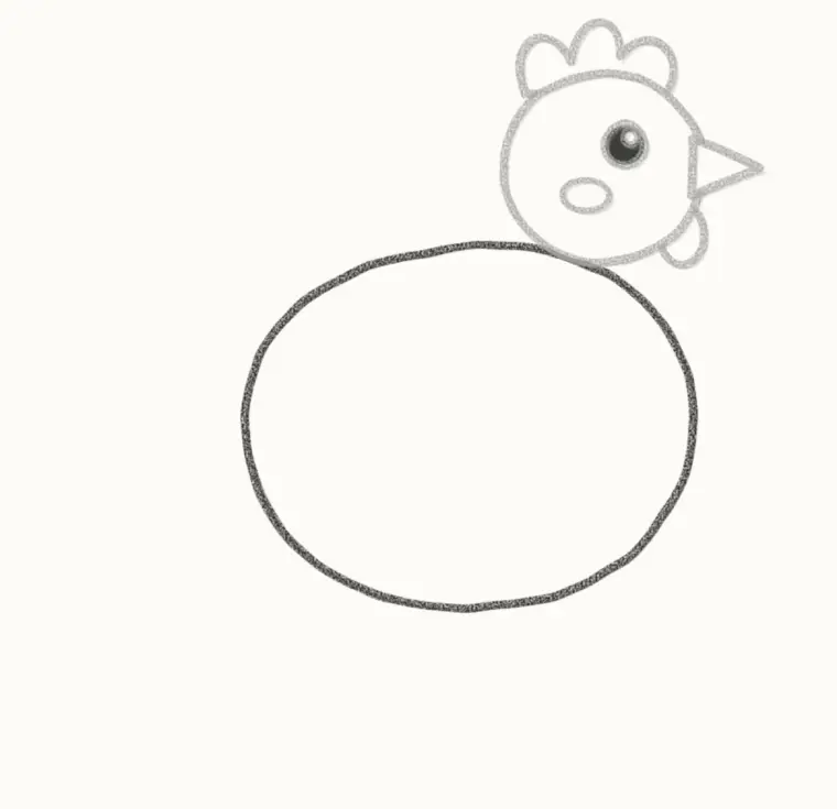 How to Draw a Cartoon Rooster, step 4: draw the body