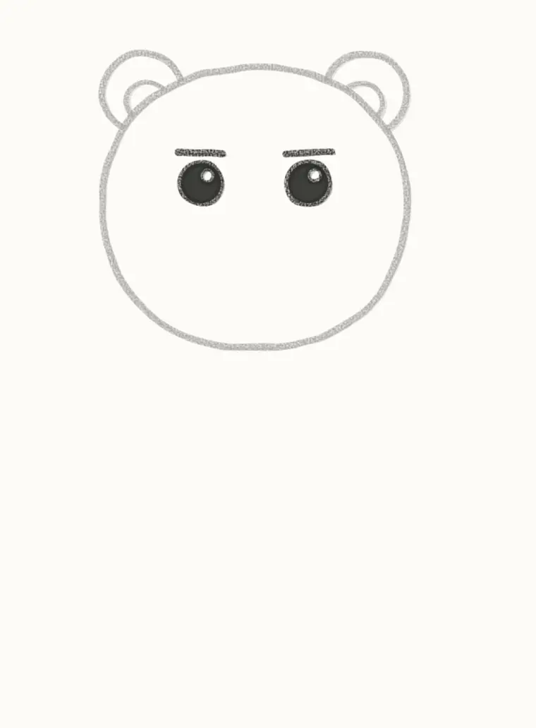 How to Draw a Cartoon Saber Tooth Tiger, step 3: draw the eyes