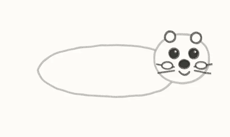 How to Draw a Cartoon Sea Otter, step 3: draw the face