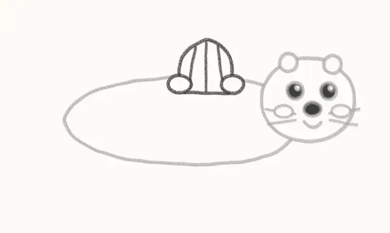 How to Draw a Cartoon Sea Otter, step 4: draw the paws and shell