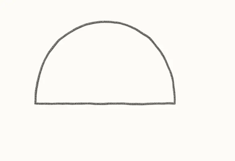 How to Draw a Cartoon Sea Turtle, step 1: draw the shell
