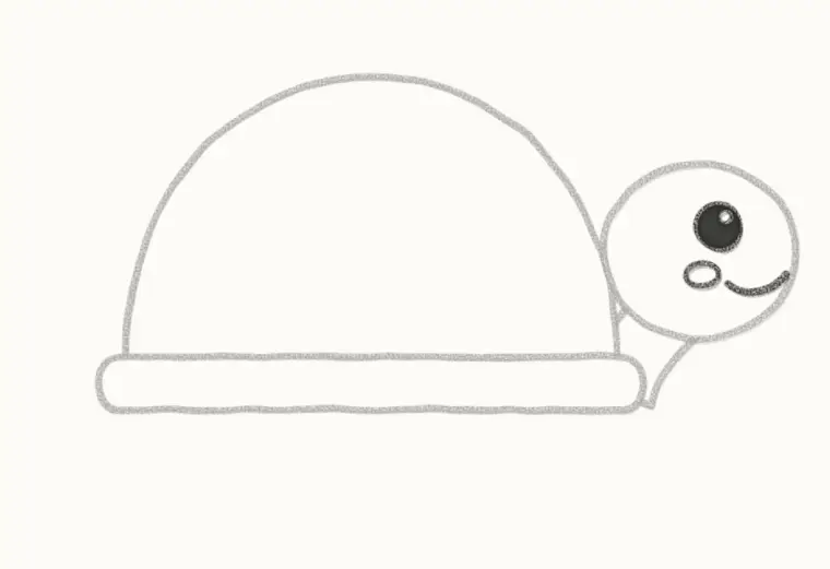 How to Draw a Cartoon Sea Turtle, step 4: draw the face