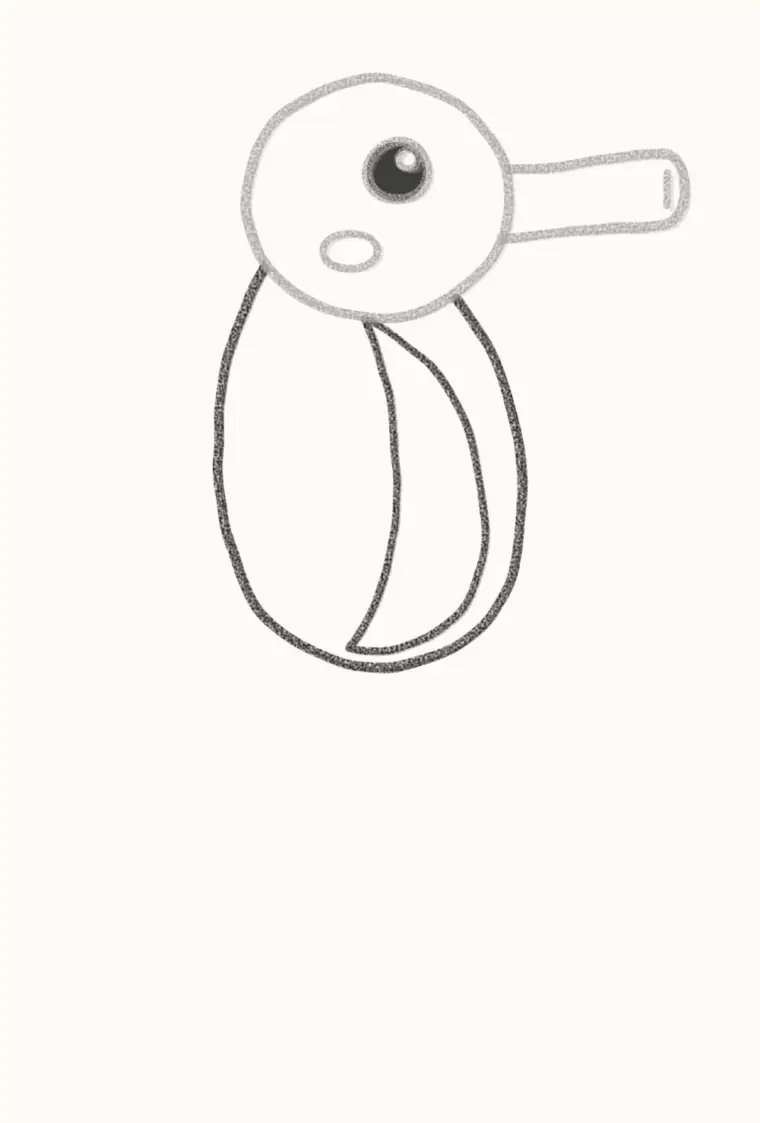 How to Draw a Cartoon Seahorse, step 3: draw the round tummy