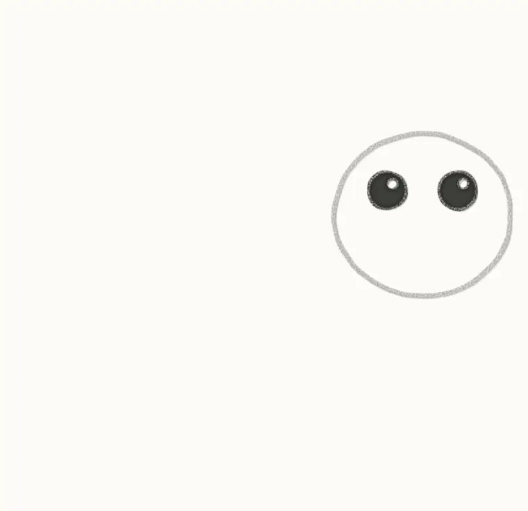 How to Draw a Cartoon Seal, step 2: draw the eyes