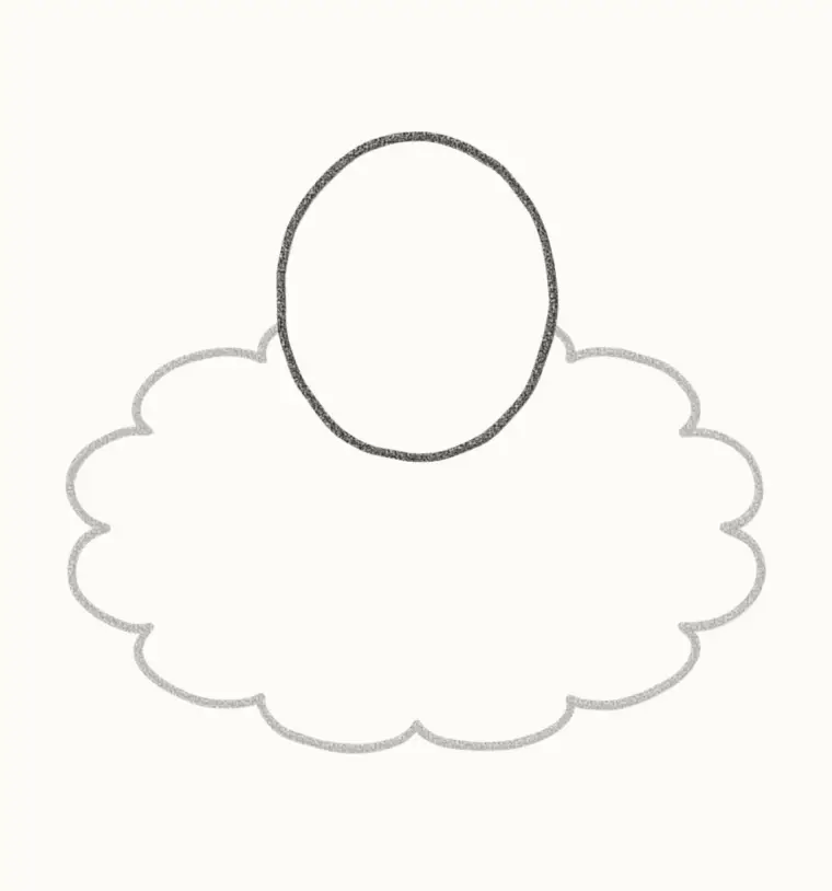 How to Draw a Cartoon Sheep, step 2: draw the head