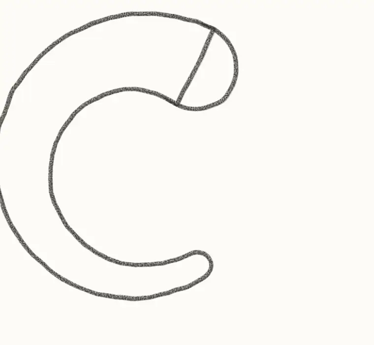 How to Draw a Cartoon Shrimp, step 1: draw the curved body