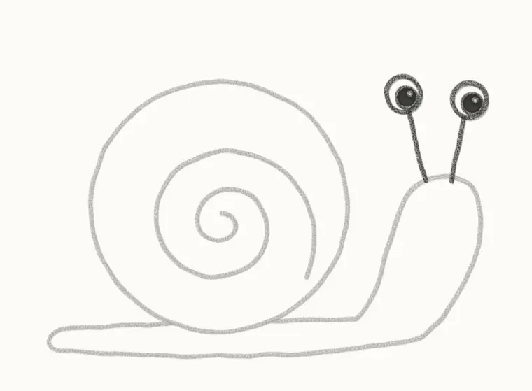 How to Draw a Cartoon Snail, step 4: add the eye stalks