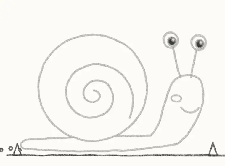 How to Draw a Cartoon Snail, step 6: add the ground and trail
