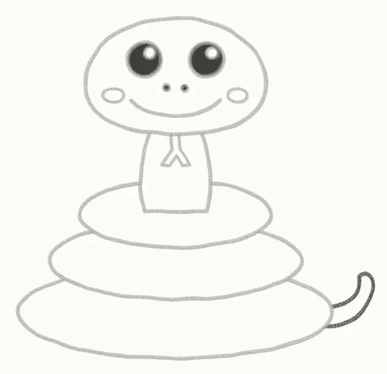 How to Draw a Cartoon Snake, step 5: add the tail