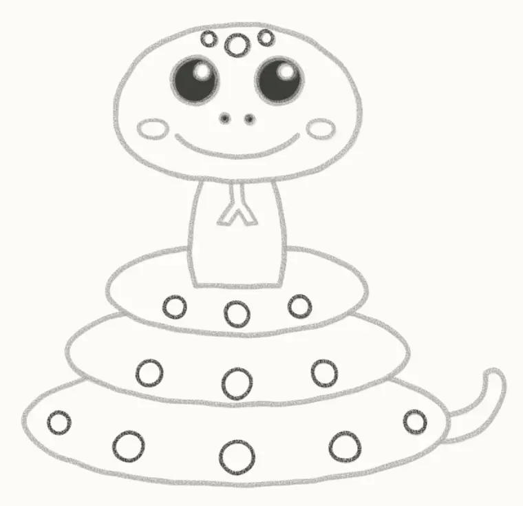 How to Draw a Cartoon Snake, step 6: draw the spots