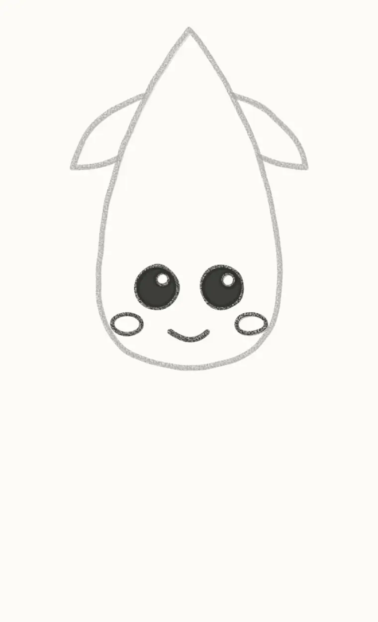 How to Draw a Cartoon Squid, step 3: draw the face
