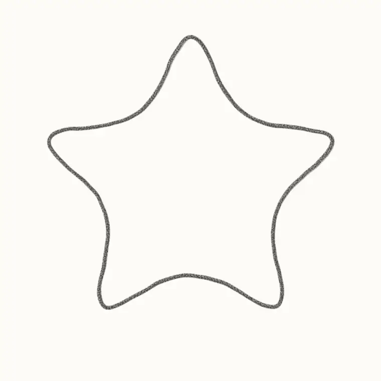 How to Draw a Cartoon Starfish, step 1: draw the star shape