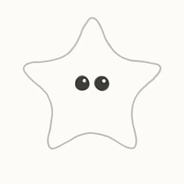 How to Draw a Cartoon Starfish, step 2: draw the eyes