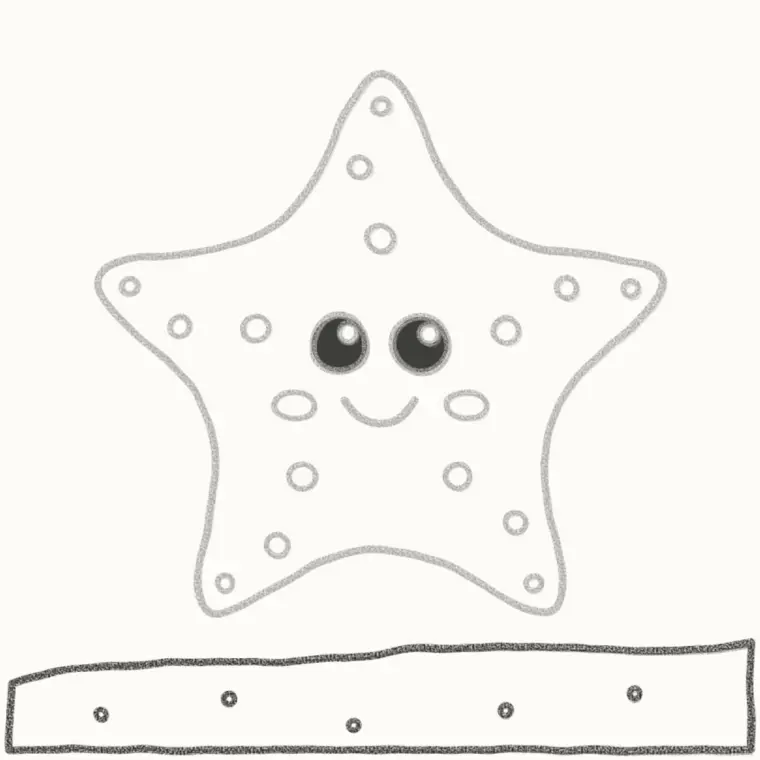 How to Draw a Cartoon Starfish, step 5: draw the sand