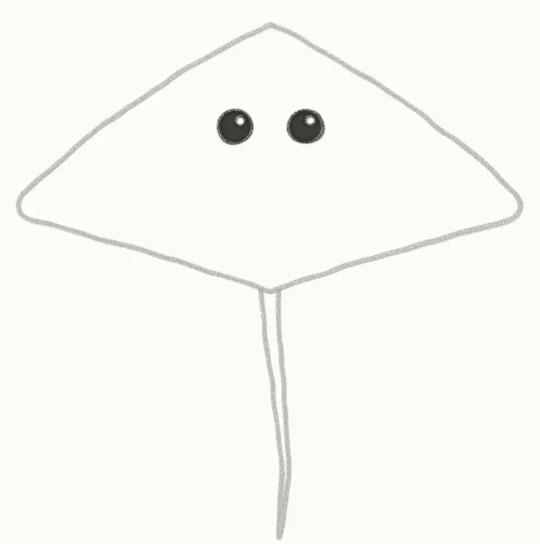 How to Draw a Cartoon Stingray, step 3: draw the eyes