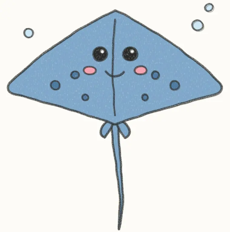 How to Draw a Cartoon Stingray, step 7 of 7: color your stingray, pencil drawing
