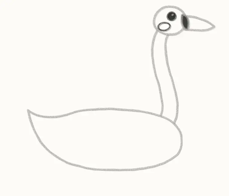 How to Draw a Cartoon Swan, step 4: draw the face