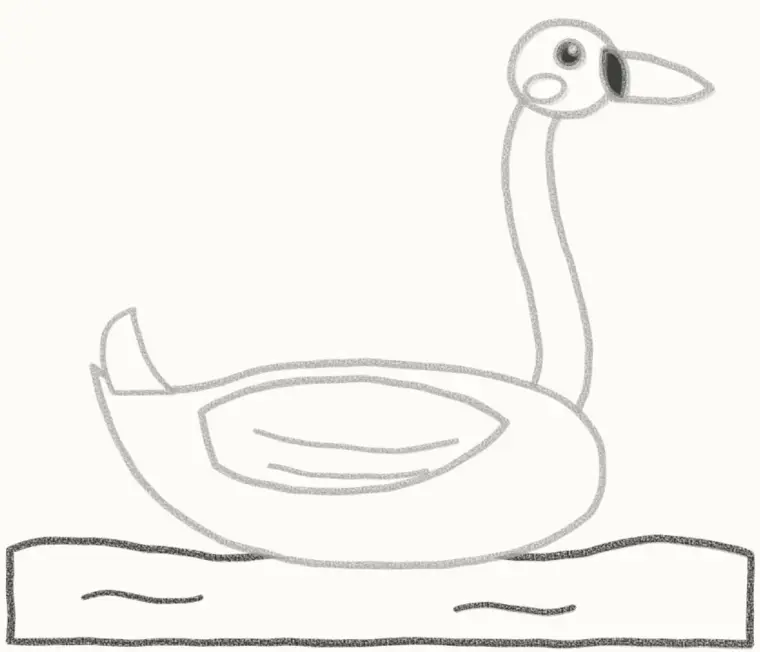 How to Draw a Cartoon Swan, step 6: draw the water