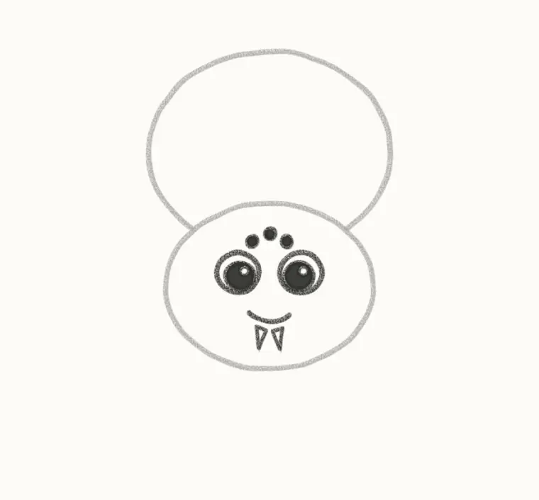 How to Draw a Cartoon Tarantula, step 3: draw the face