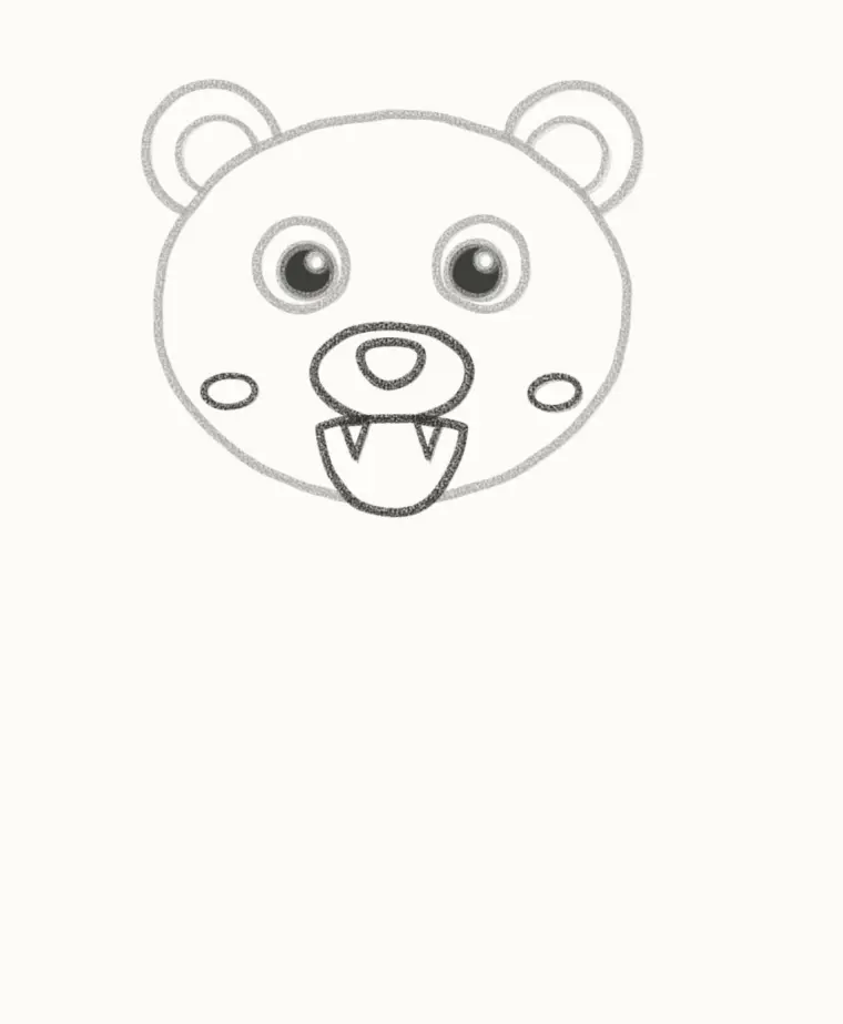 How to Draw a Cartoon Tasmanian Devil, step 4: draw the nose and mouth