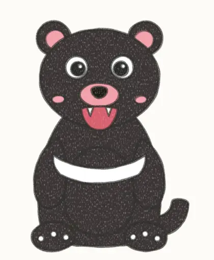 Finished cartoon tasmanian devil drawing, coloured