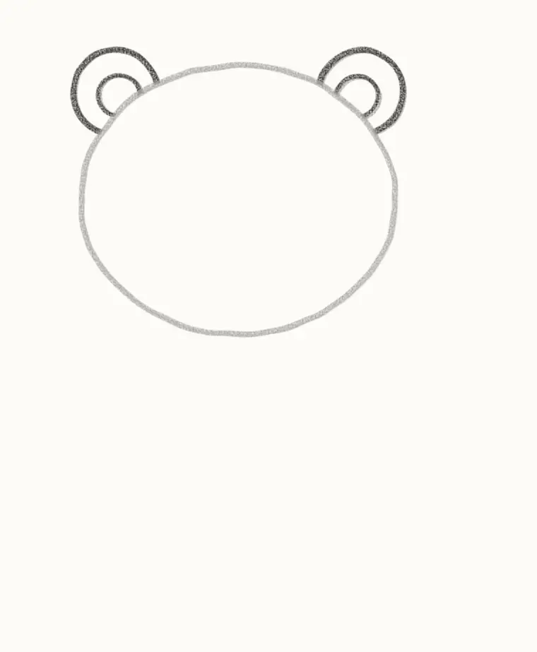 How to Draw a Cartoon Tiger Cub, step 2: add the round ears