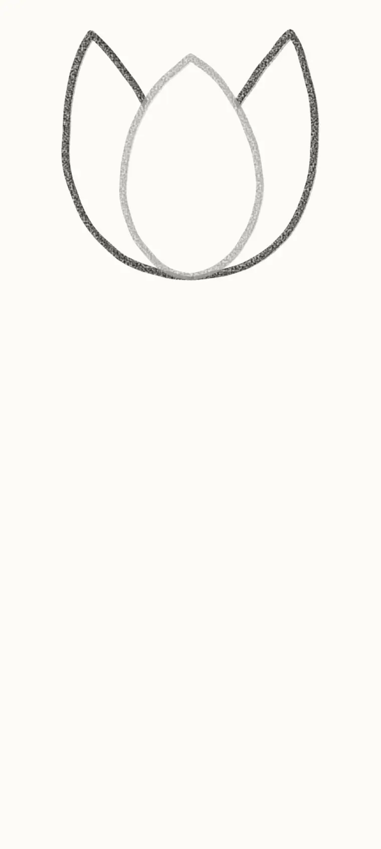 How to Draw a Cartoon Tulip, step 2: add the side petals
