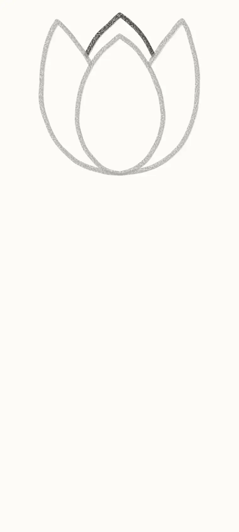 How to Draw a Cartoon Tulip, step 3: draw the back petal