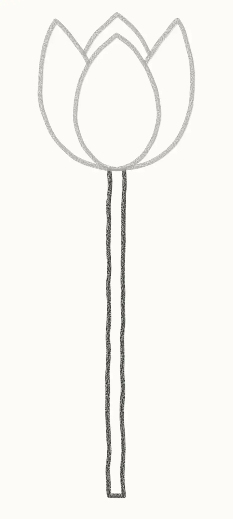 How to Draw a Cartoon Tulip, step 4: draw the stem