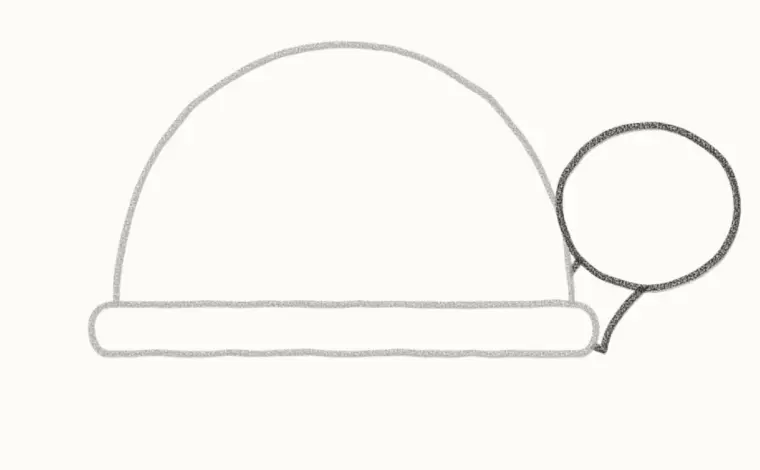 How to Draw a Cartoon Turtle, step 3: draw the head