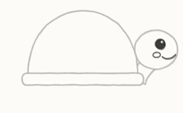 How to Draw a Cartoon Turtle, step 4: draw the face