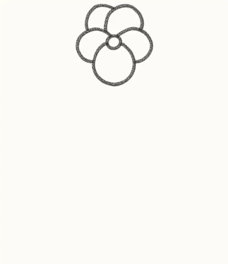 How to Draw a Cartoon Violet, step 1: draw the first flower