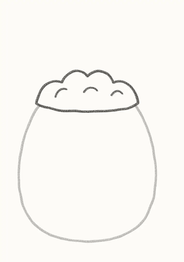 How to Draw a Cartoon Vulture, step 2: add the fluffy collar