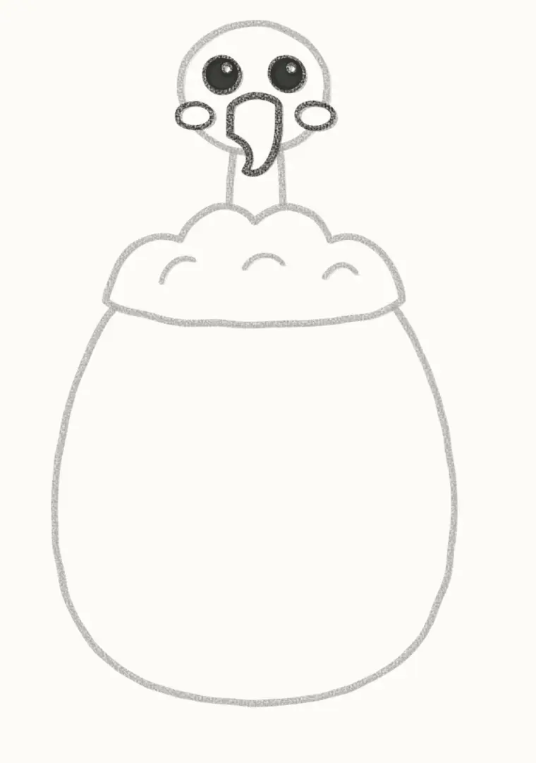 How to Draw a Cartoon Vulture, step 4: draw the face