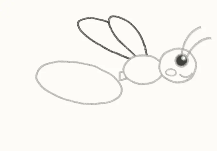 How to Draw a Cartoon Wasp, step 4: add the wings