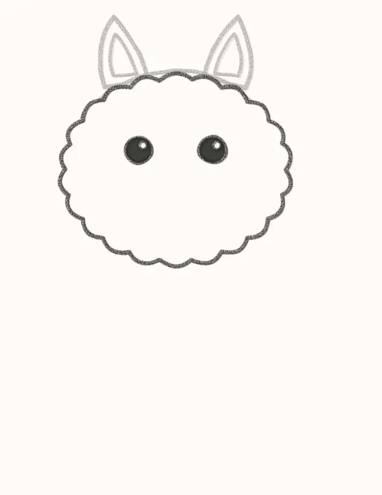 How to Draw a Cartoon Westie, step 3: draw the fluffy face and eyes