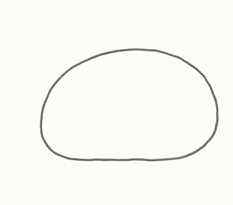 How to Draw a Cartoon Whale, step 1: draw the body