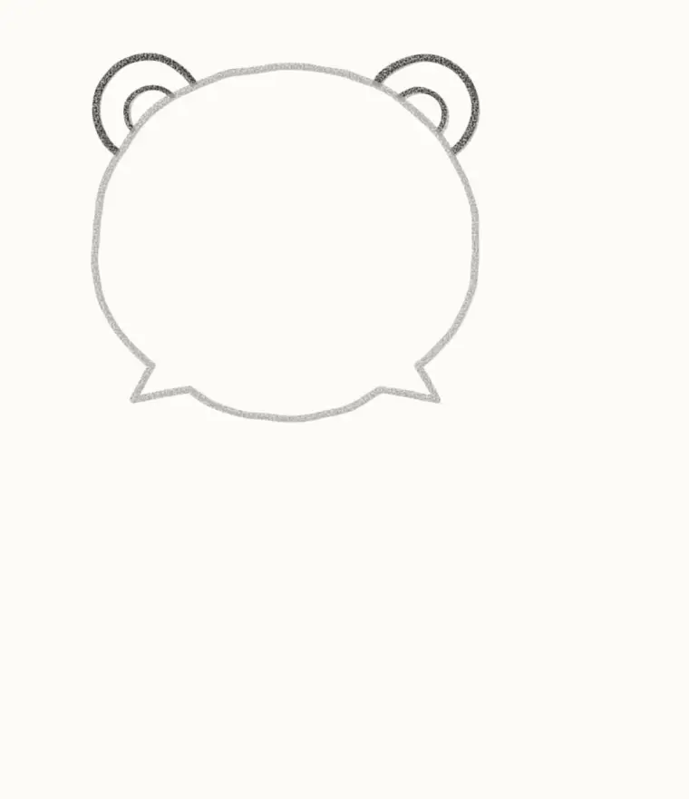 How to Draw a Cartoon White Tiger, step 2: add the ears